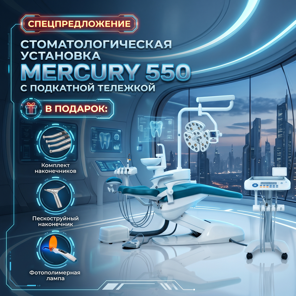 Стоматологическая установка Mercury 550 с подкатным блоком