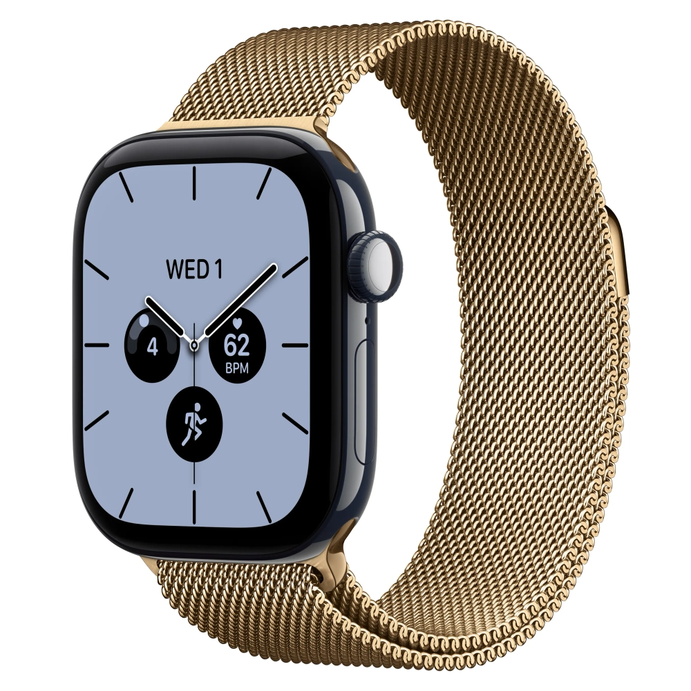 Умные часы Apple Watch Series 12 GPS + Cellular, 42mm, Night Blue Ceramic Case with Radiant Gold Milanese Loop