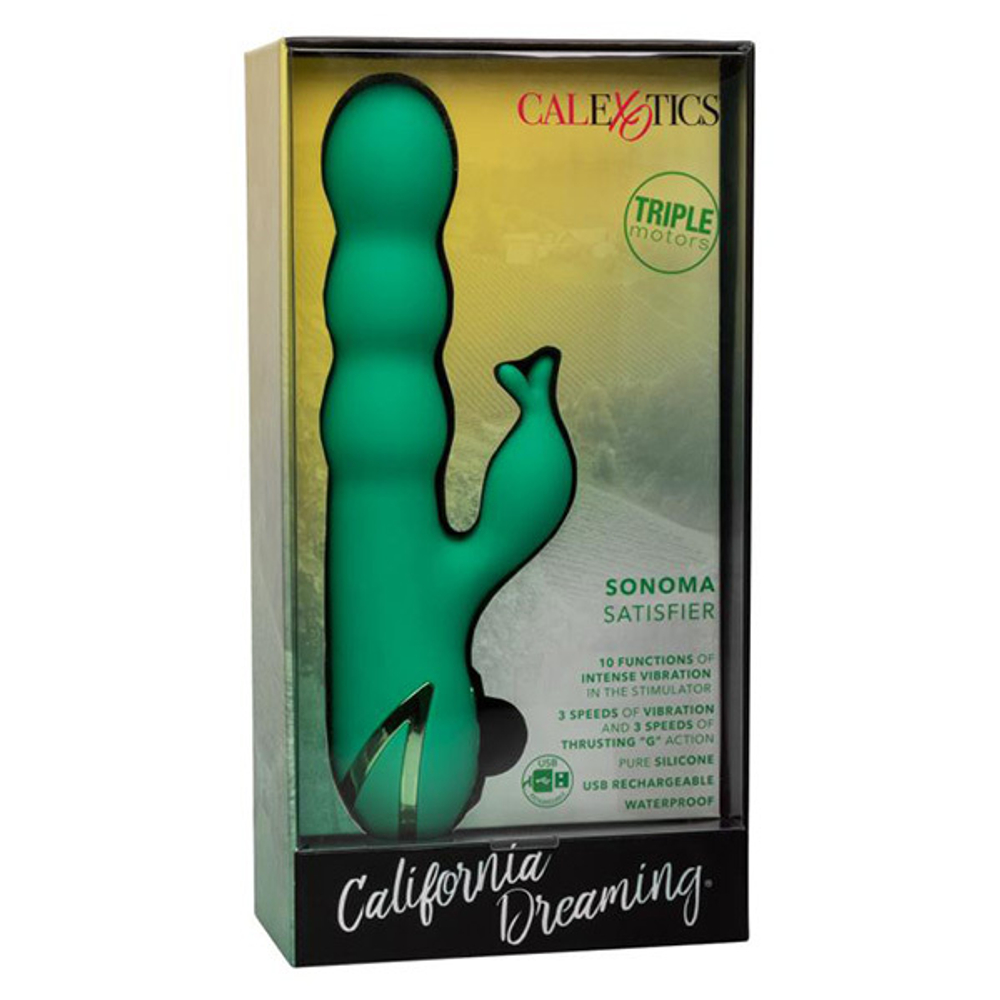 Зеленый вибромассажер-кролик California Exotic Novelties Sonoma Satisfier SE-4351-15-3