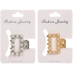 Заколка - крабы для волос на блистере 1шт «ПРЕМИУМ», монако, цвет серебро и золото, 2.5*2.6см
