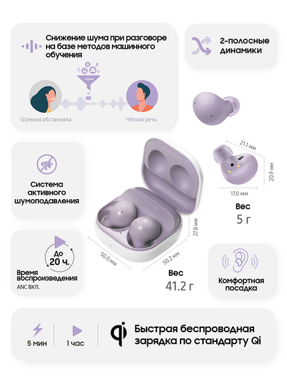 Наушники Samsung Galaxy Buds2 Фиолетовый