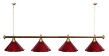 Лампа STARTBILLIARDS 4 пл. (плафоны золотые,штанга золотая,фурнитура золото)