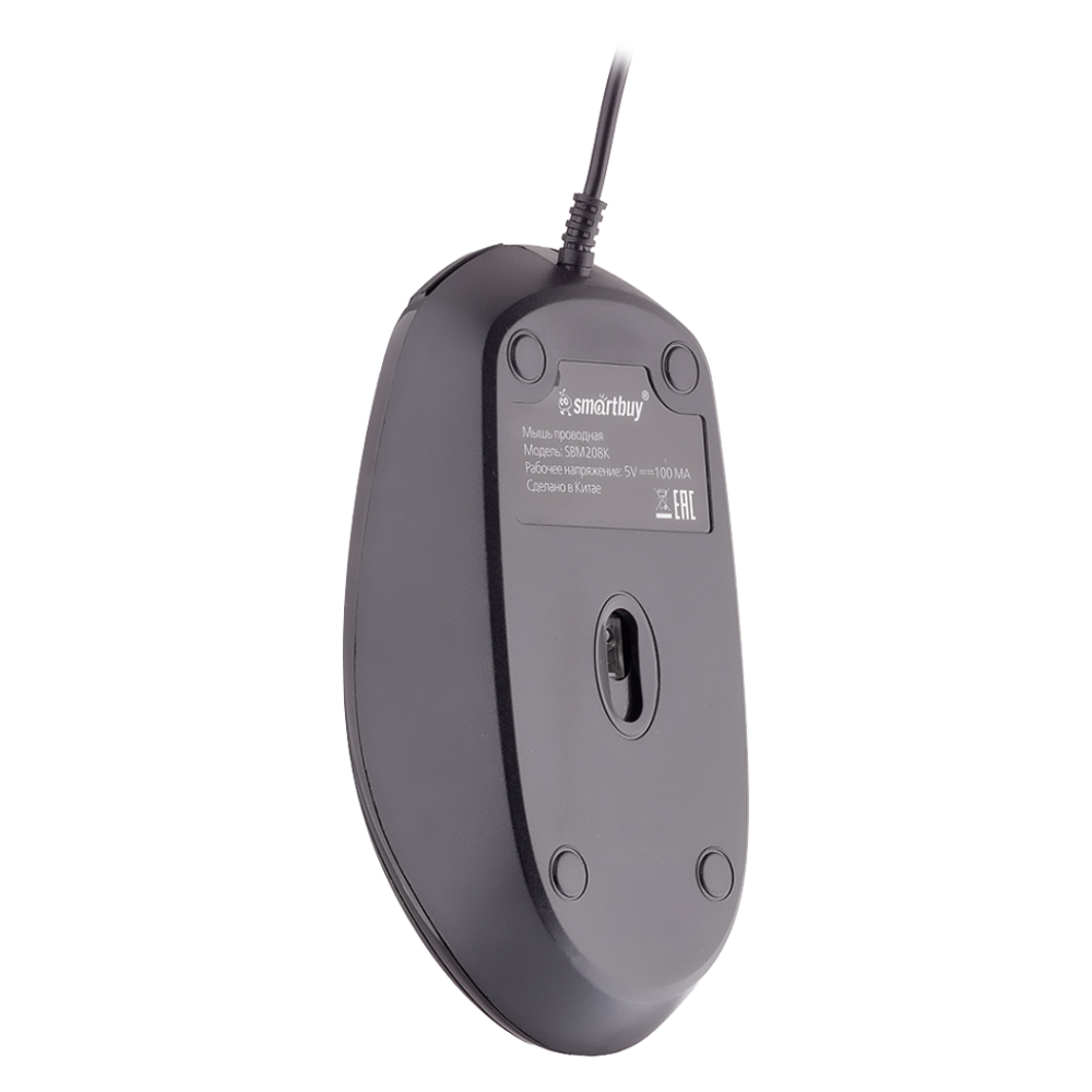 Мышь проводная Smartbuy серия ONE 208 черная (SBM208K)
