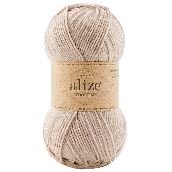 Пряжа Alize (Ализе) Wooltime / уп.5 мот. по 100 г, 200 м, 152 бежевый меланж