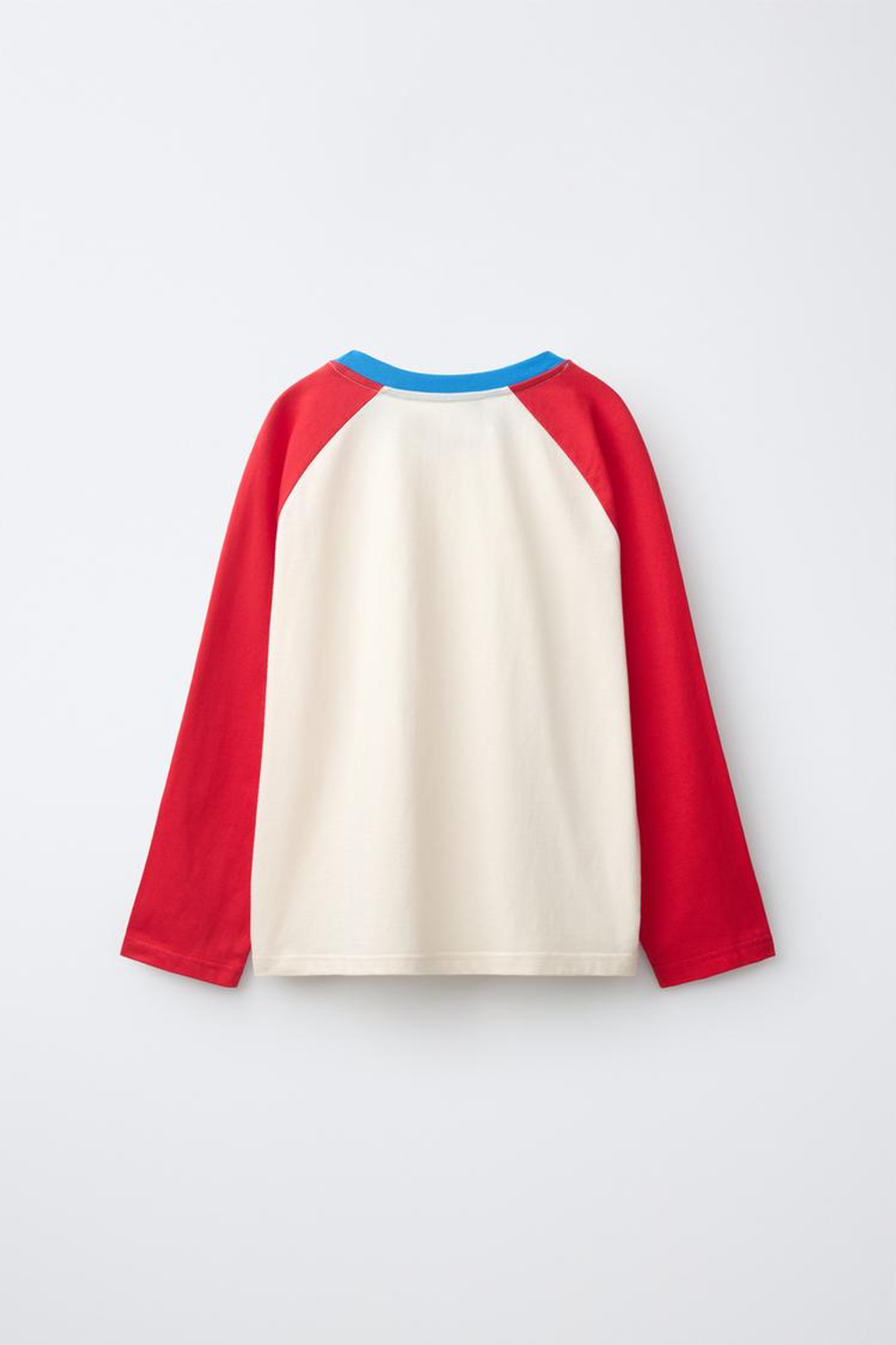 ZARA ФУТБОЛКА С РУКАВАМИ РЕГЛАН И НАШИВКОЙ, КРАСНЫЙ