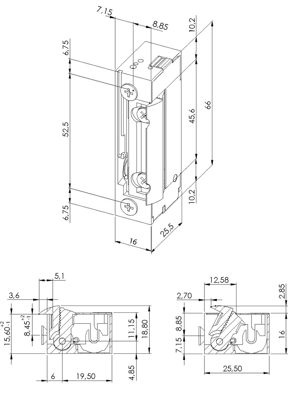 Электромеханическая защелка Dorcas 99ADF