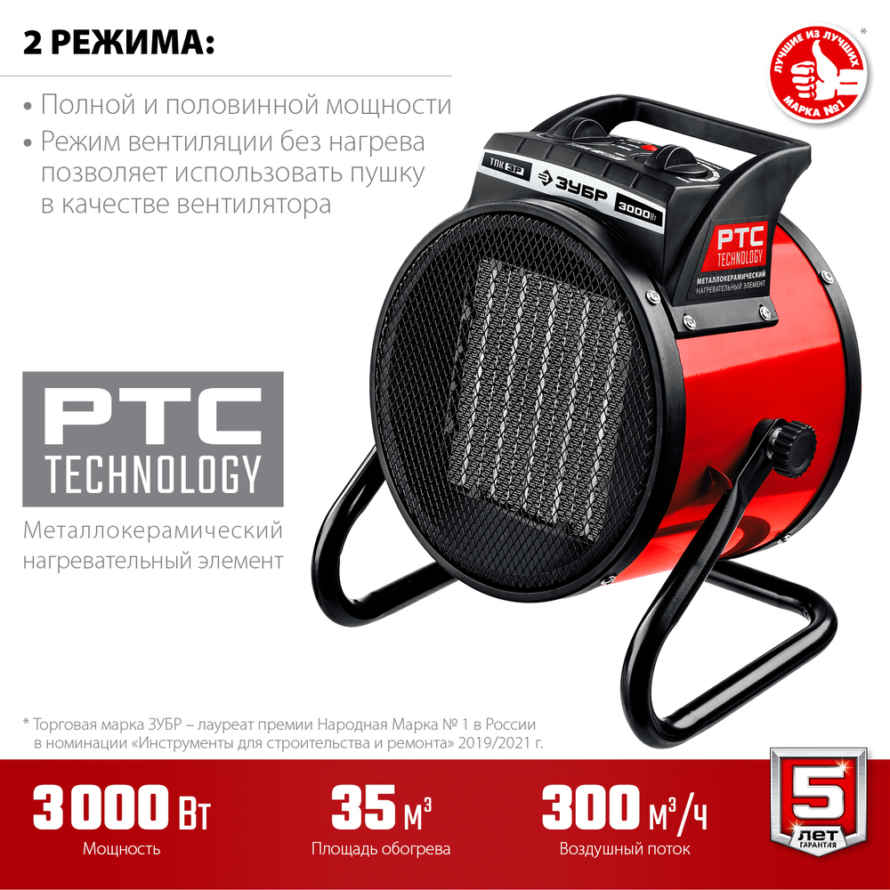 Пушка электрическая (3кВт-220V) Зубр