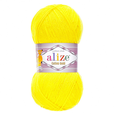 Пряжа Alize (Ализе) Cotton Gold / уп.5 мот. по 100 г, 330м, 110 желтый A