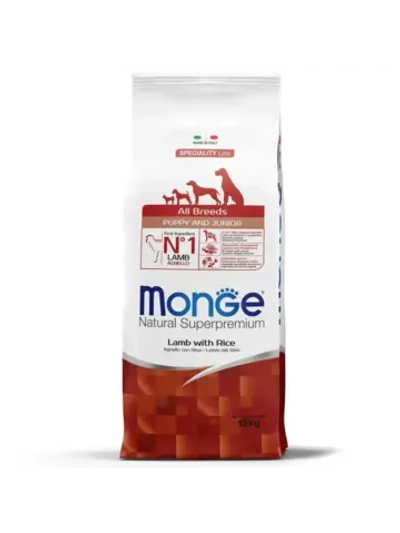 Сухой корм MONGE SPECIALITY LINE PUPPY&JUNIOR ALL BREEDS LAMB, RICE AND POTATOES (Монж Паппи с ягненком) 12кг