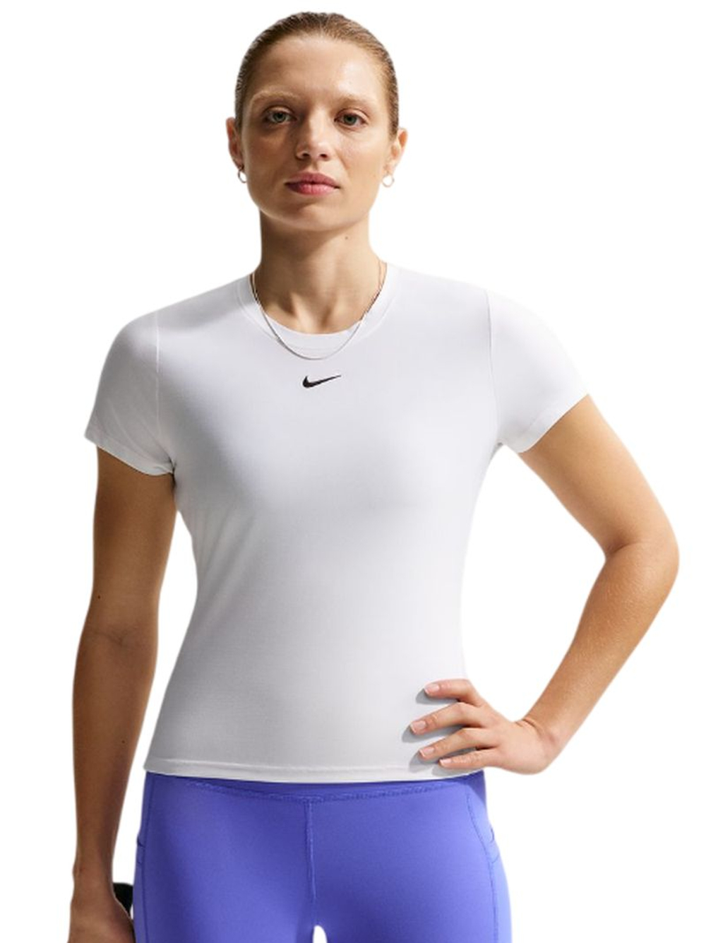 Женская теннисная футболка Nike Victory Dri-Fit Short Sleeve Tennis — белая/чёрная