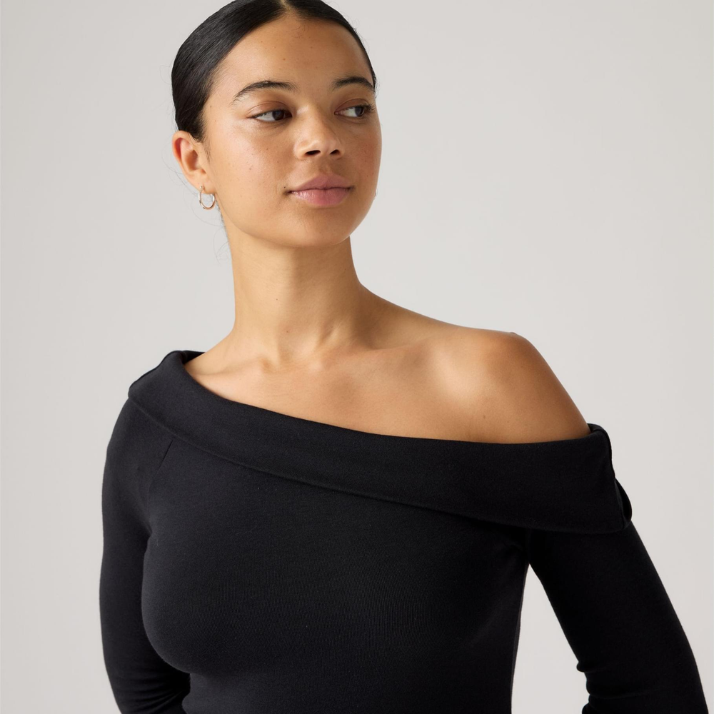 Лонгслив женский LEVI'S CLARA RIB OFF SHOULDER LS ANTHRACITE NIG