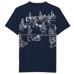 Теннисная футболка Lacoste Ultra Dry Printed - navy blue