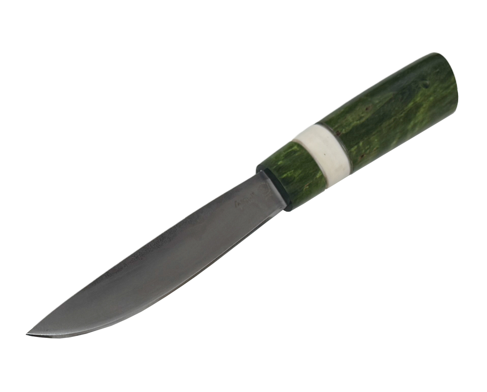 Нож Север, Bohler K340, рукоять кап клёна, кость, (зелёный)
