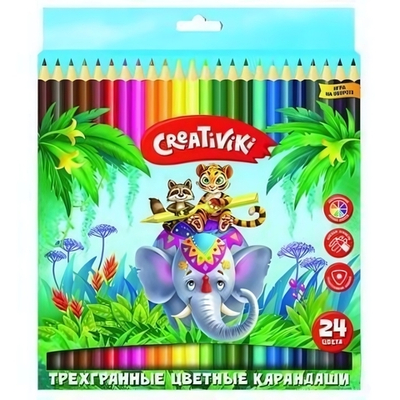 Карандаши 24цв. 3-гран. (Creativiki)