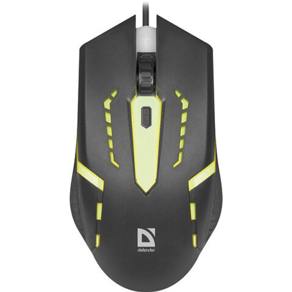 Мышь проводная DEFENDER Flash MB-600L, 800-1200 dpi, 4 кнопки + 1 колесо-кнопка, оптическая, черная, 52600
