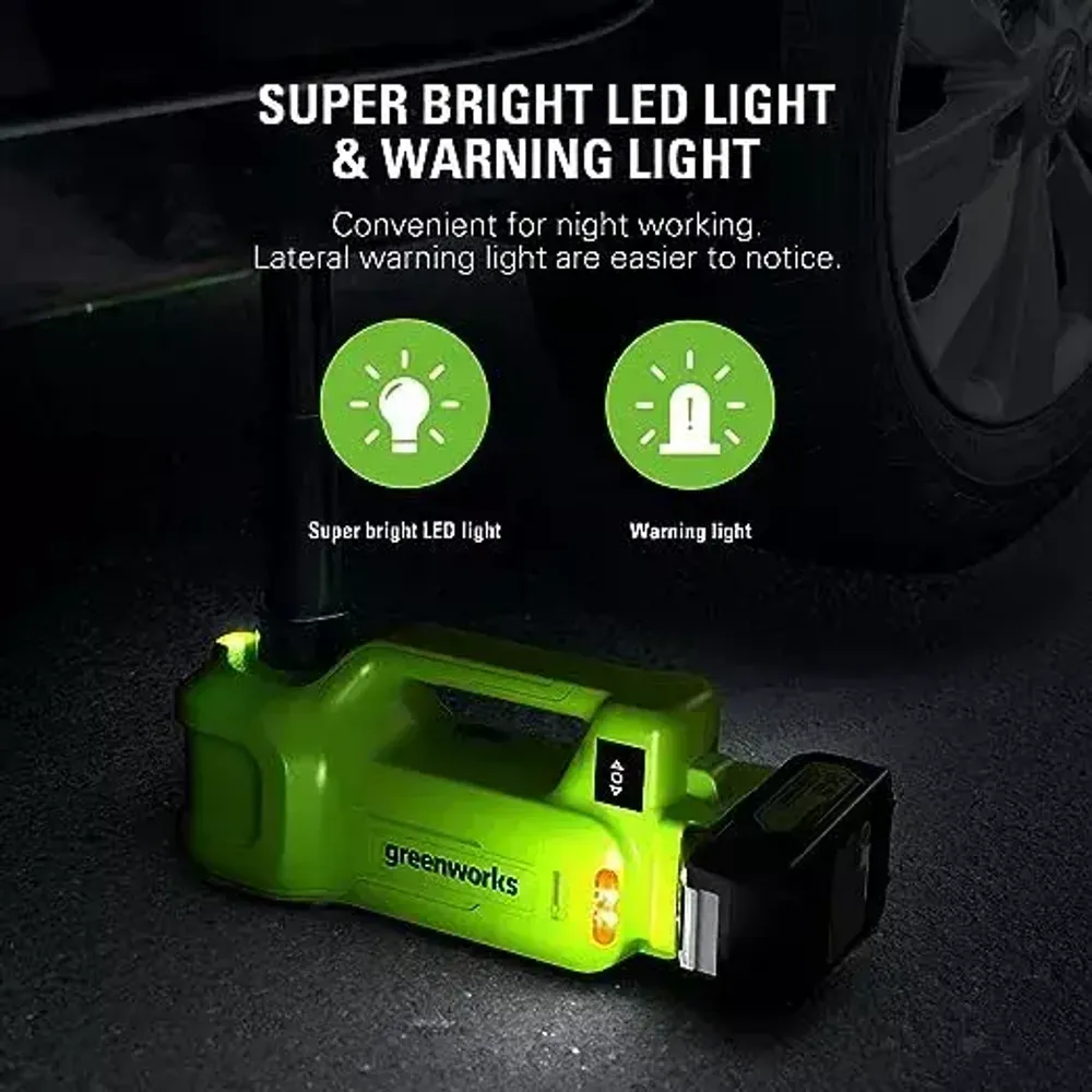 Домкрат автомобильный гидравлический аккумуляторный Greenworks Арт. 3401407UA, 24V, c АКБ 2Ач и ЗУ в сумке