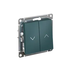 Выключатель для жалюзи двухклавишный Systeme Electric AtlasDesign Изумруд ATN000819