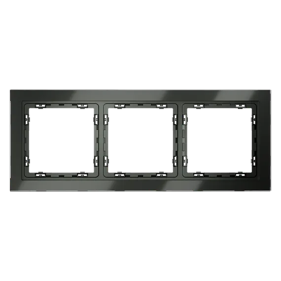 Рамка стеклянная на 3 поста Voltum S70 Титан VLS110306