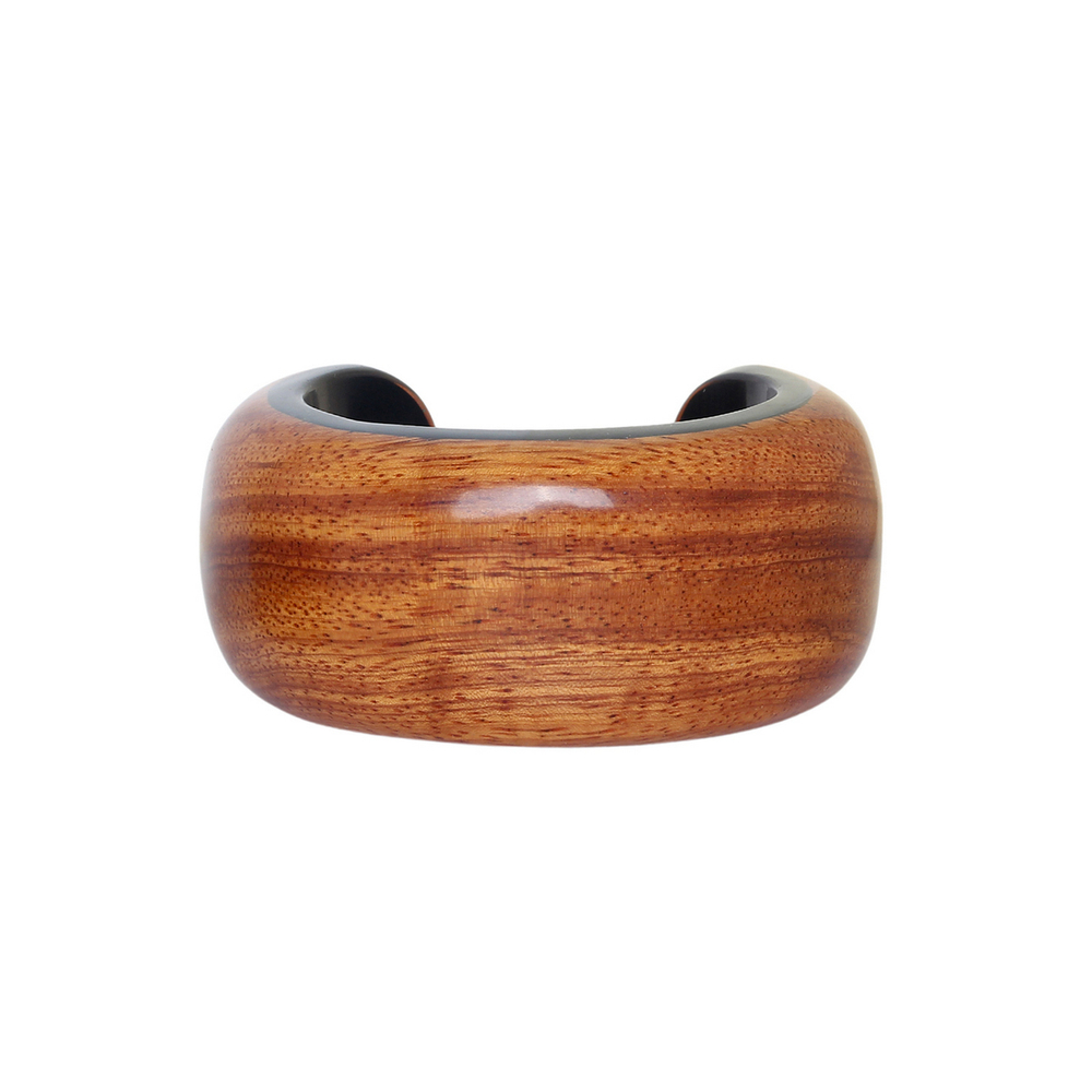 Браслет Nature Bijoux, Cannelle, кафф из дерева байонг, со вставкой из рога, NB26.1-13-44485 (коричн