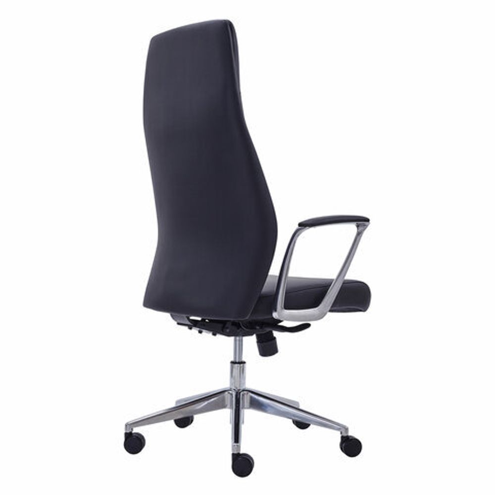 Кресло BRABIX PREMIUM "Adept EX-752", синхромеханизм, алюминий, экокожа, черное, 532930