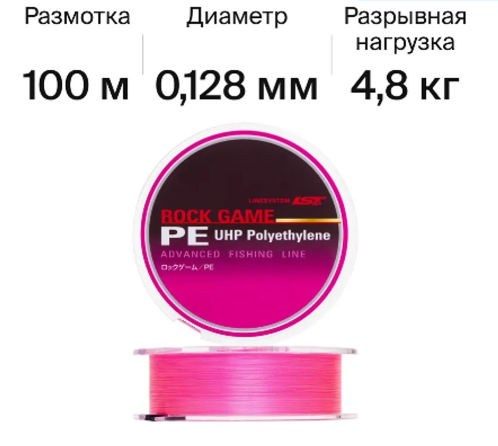 Шнур LINESYSTEM Rock Game PE 100m #0.6 pink