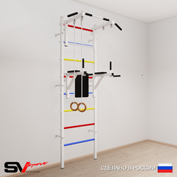 Шведская стенка Sv Sport усиленная 671 (Турник стандарт/Брусья/Кольца)