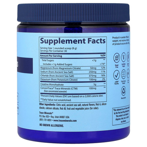 Trace, Hydro Pak, креатин и электролиты, тропический арбуз, 240 г (8,47 унции)