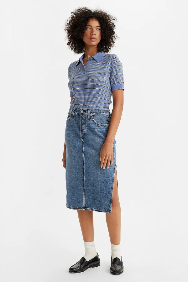 Юбка джинсова женская LEVI'S SIDE SLIT SKIRT MED INDIGO - WORN IN
