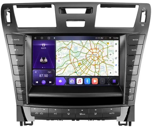 Магнитола для Lexus LS460 2006-2009 (до рестайлинга, рамка 10) - Kuberg SF-1303-2-A QLed+2K, Android 12, Быстрая, CarPlay, 4G SIM-слот