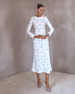 Платье Lina flower light blue
