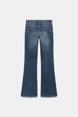 ZARA ДЖИНСЫ Z1975 BOOTCUT С НИЗКОЙ ПОСАДКОЙ И ШИРОКИМ ПОЯСОМ, СИНИЙ