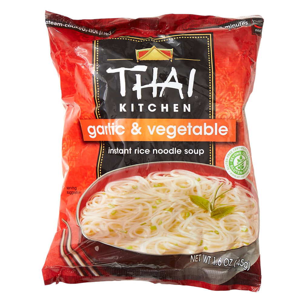 Thai Kitchen, суп с рисовой лапшой, чеснок и овощи, 45 г (1,6 унции)