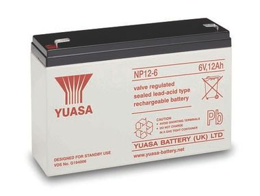 Аккумулятор YUASA NP 12-6 ( 6V 12Ah / 6В 12Ач ) - фотография