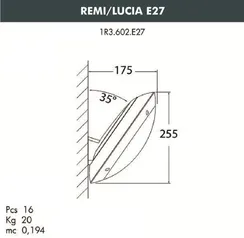 Настенный светильник уличный Lucia 1R3.602.000.WYE27 Fumagalli