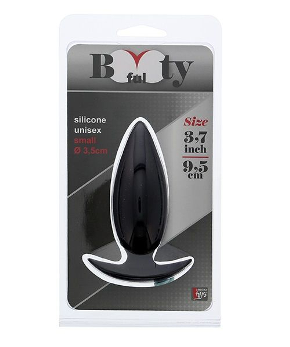 Малая анальная пробка BOOTYFUL ANAL PLUG SMALL - 9,5 см. (Цвет: черный)