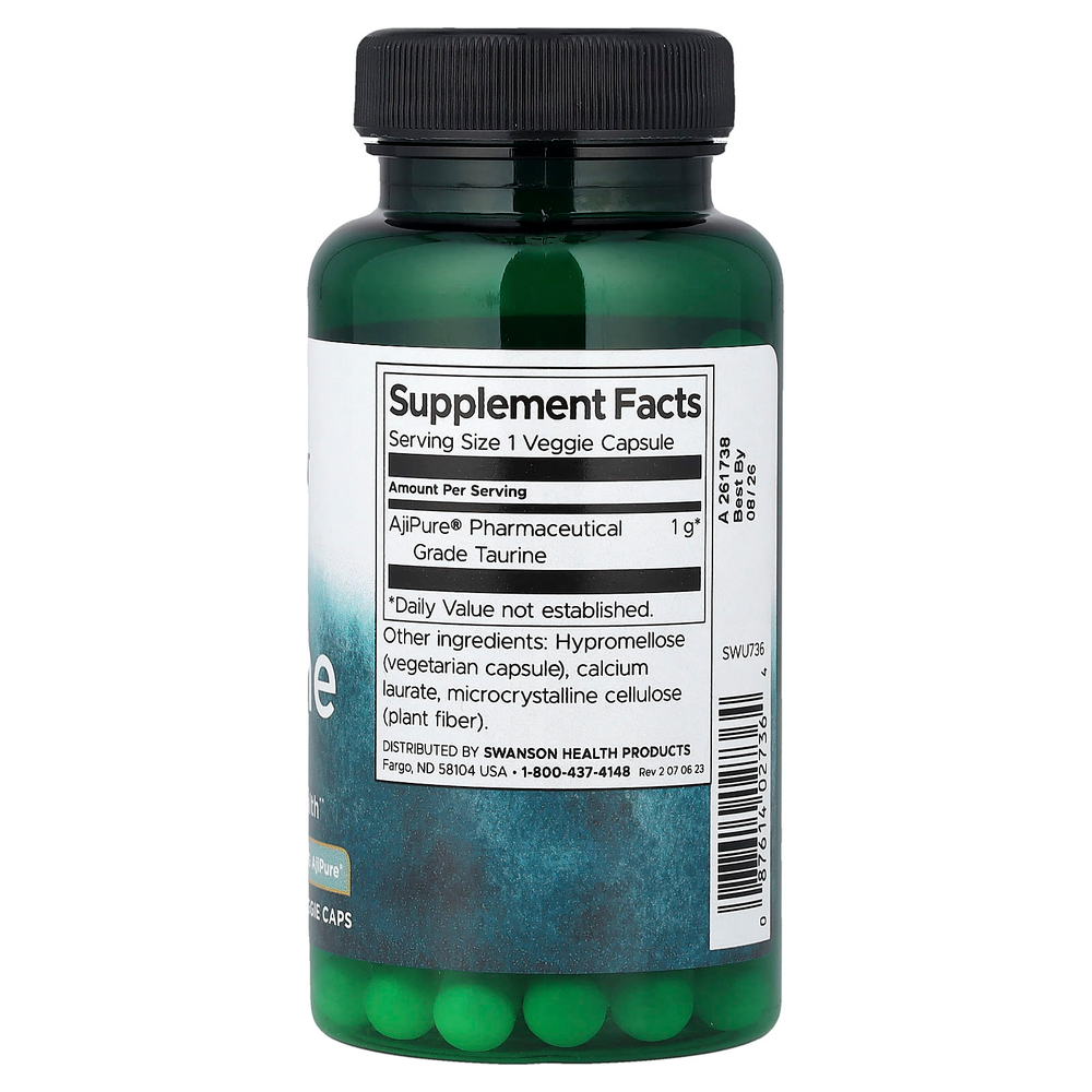 Swanson Vitamins, таурин, 1000 мг, 60 растительных капсул
