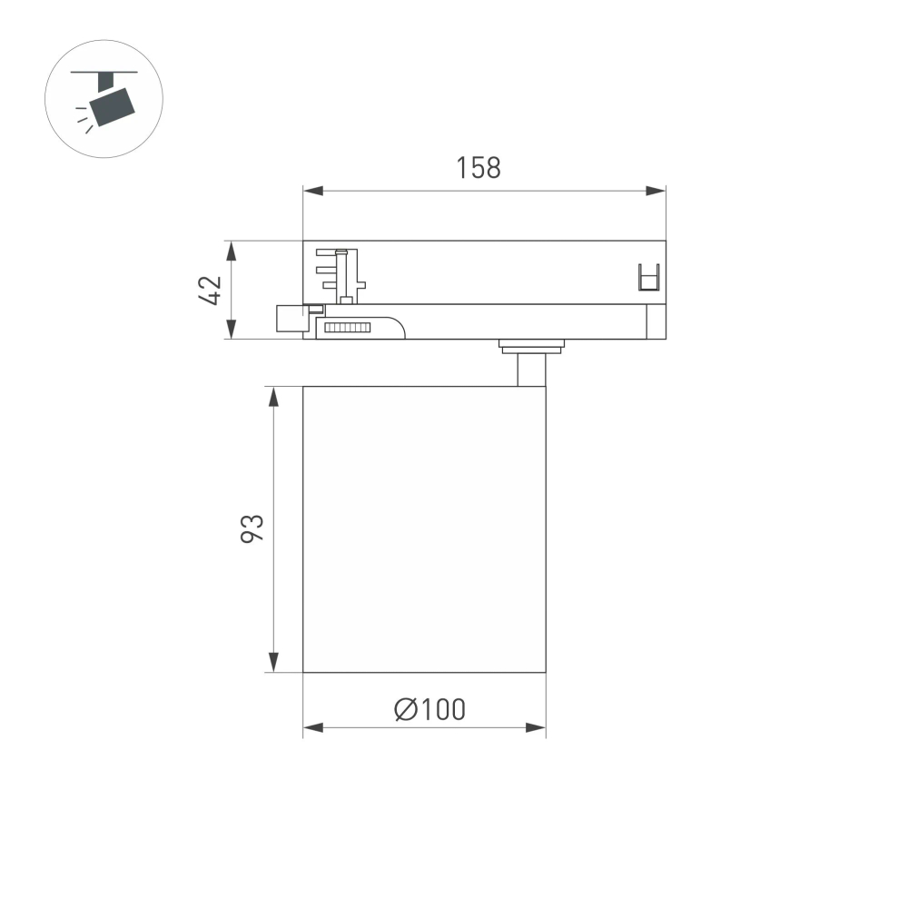 Светильник LGD-DYKE-4TR-R100-36W Day4000 (BK, 38 deg, 230V) (Arlight, IP20 Металл, 5 лет) 052292
