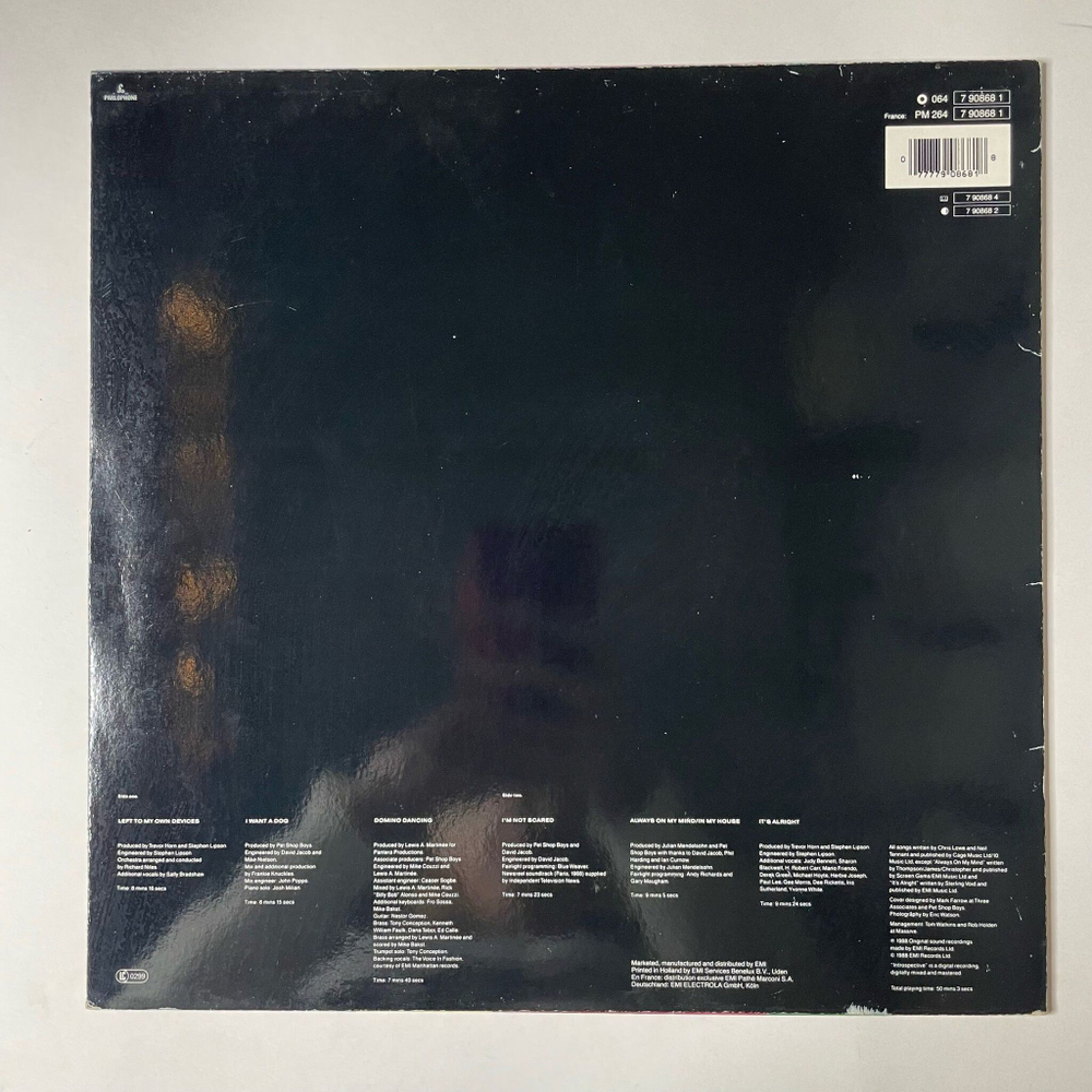 Винтажная виниловая пластинка LP Pet Shop Boys Introspective (Germany 1988) Domino Dancing