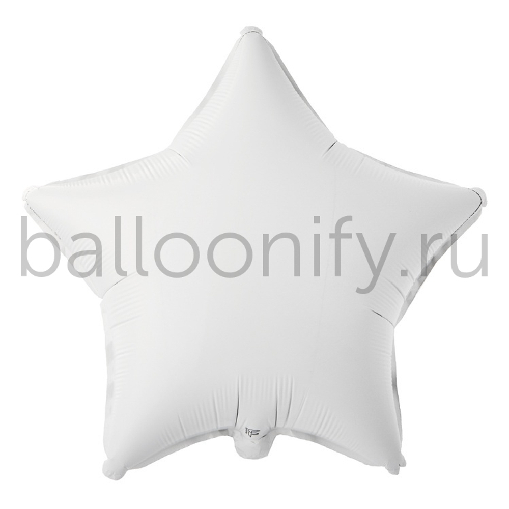 Фольгированная фигура, звезда, 18"/46СМ Пастель White