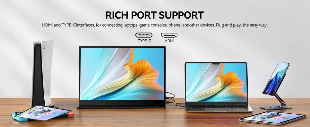 Портативный 16" сенсорный монитор с защитным чехлом Ucolor O2 Touch 3K OLED 2880x1800, 120 Гц