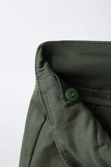 ZARA ШОРТЫ С ПУГОВИЦАМИ, ХАКИ