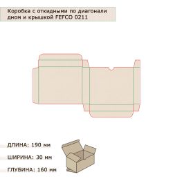 GAEM Art ГК-28 Коробка с откидной крышкой и дном микрогофрокартон 190х30х160
