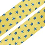 Лента атласная с рисунком 45.0 мм / 3 метра, Звездочки (желтый), Globus