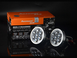 Светодиодные модули LED Aozoom Blue Aurora (ALPD-04) дальнего света с ДХО синего цвета (паучий глаз), под маски 3.0 дюйма, крепеж H7/H4, 21Вт (комплект, 2шт)