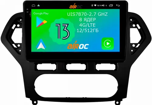 Магнитола для Ford Mondeo 4 2010-2015 (Климат) - Airoc 2K AU-1713A на Android 13, Быстрейшая, SIM-слот