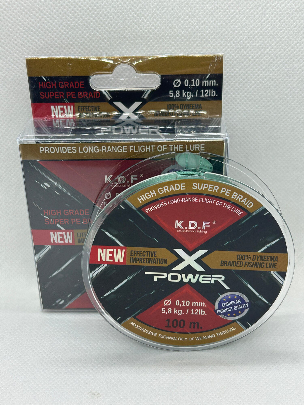 Шнур плетёный X-Power, 0,10 мм, 100 м, для спиннинга, разрывная нагрузка 5,8 кг