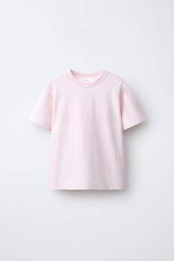 ZARA ОДНОТОННАЯ ФУТБОЛКА HEAVY JERSEY, РОЗОВЫЙ