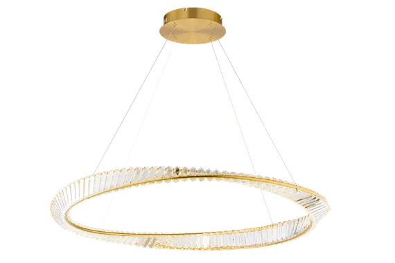 Люстра подвесная светодиодная NewRgy D2057-DW-1000 BRASS, 60 Вт, латунная