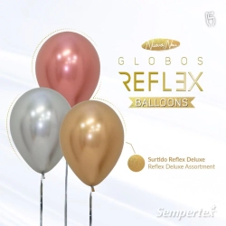 Шар (12''/30 см), Reflex, Зеркальный блеск, Розовое золото (968), хром, 50 шт.
