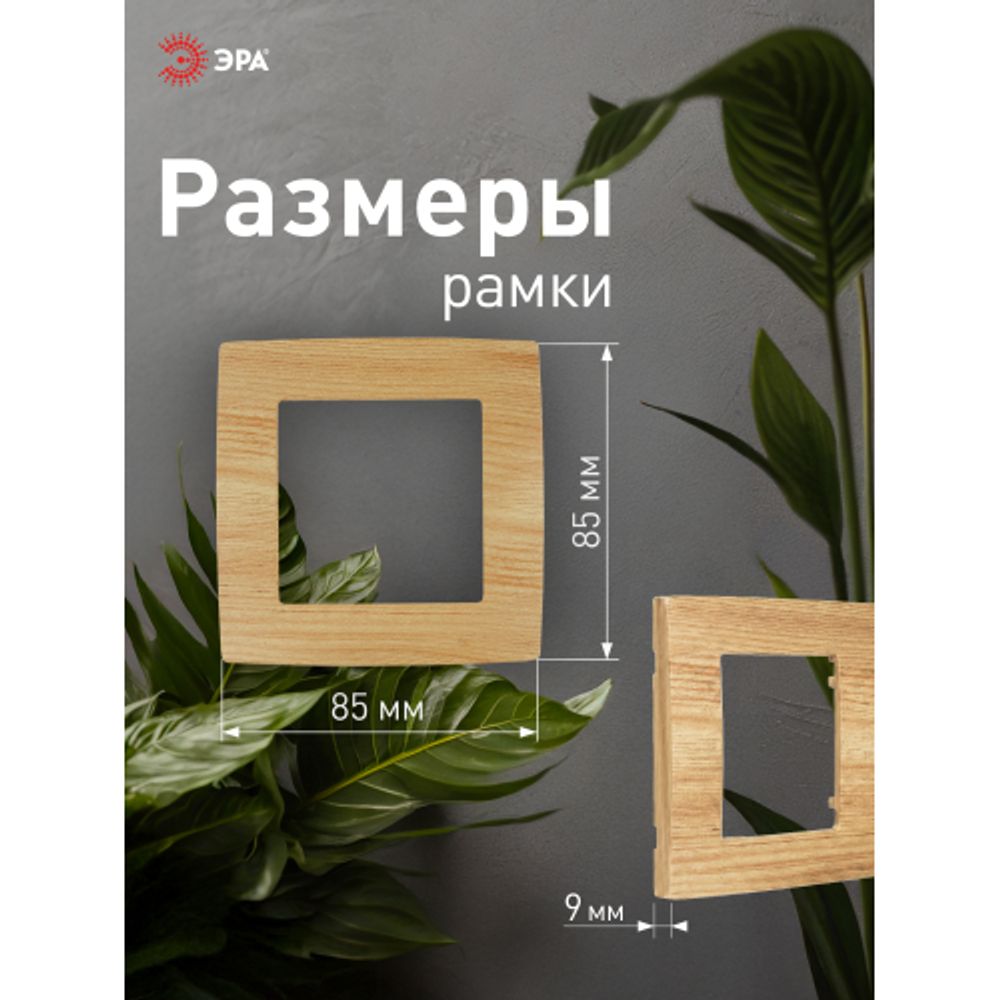 12-5001-11 ЭРА Рамка на 1 пост, Эра12, сосна | Эра 12
